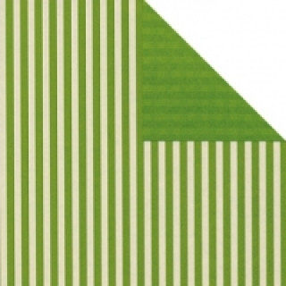 Geschenkpapier Leer grün-weiß gestreift, 25 Bogen (50 x 70 cm)