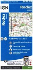 IGN Karte, Carte de randonnée (et plein air) Rodez Laissac