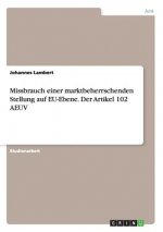 Missbrauch einer marktbeherrschenden Stellung auf EU-Ebene. Der Artikel 102 AEUV