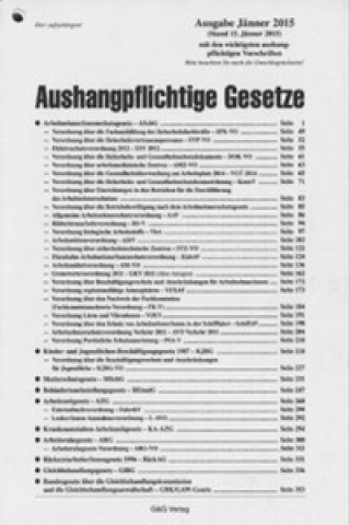Aushangpflichtige Gesetze 2016 (f. Österreich)