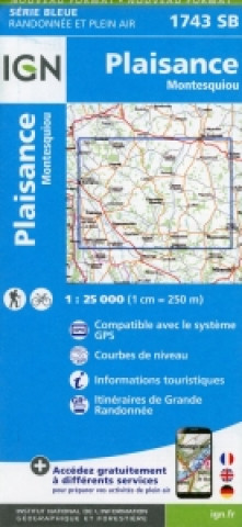 IGN Karte, Carte de randonnée (et plein air) Plaisance Montesquiou