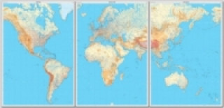 IGN Weltkarte physisch Le monde (3 Blätter) plastikfoliert