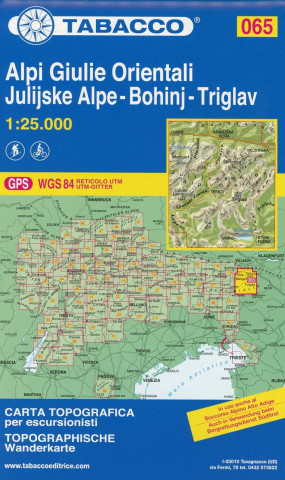 Tabacco topographische Wanderkarte Alpi Giulie Orientali-Bohinj-Triglav