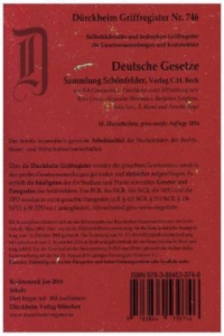 Deutsche Gesetze (196er), Griffregister