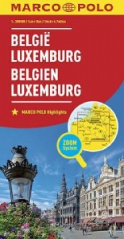 Marco Polo Karte Länderkarte Belgien, Luxemburg 1:300 000. Belgie, Luxemburg / Belgique, Luxembourg / Belgium, Luxembourg