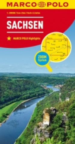 MARCO POLO Karte Sachsen. Saxony. Saxe