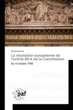 Resolution Europeenne de Larticle 88-4 de la Constitution