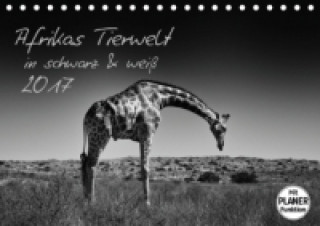 Afrikas Tierwelt in schwarz & weiß (Tischkalender 2017 DIN A5 quer)