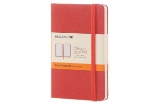 Moleskine Coral Orange Pocket Ruled Notebook Hard