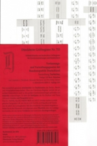 Sartorius 1: Verfassungs- und Verwaltungsgesetze Griffregister Nr. 753 (2016): 153 bedruckte Griffregister