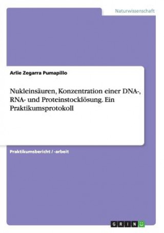 Nukleinsauren, Konzentration einer DNA-, RNA- und Proteinstockloesung. Ein Praktikumsprotokoll