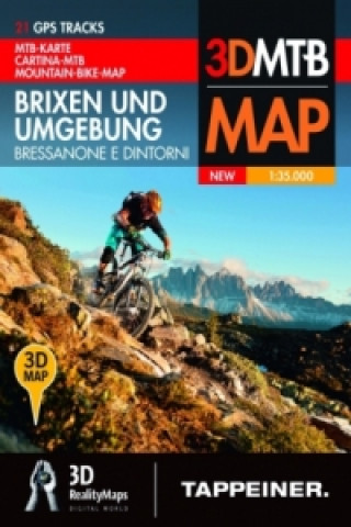 Mountainbike-Karte Brixen und Umgebung. Cartina Mountainbike Bressanone e Dintorni