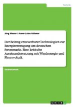 Beitrag erneuerbarer Technologien zur Energieerzeugung am deutschen Strommarkt. Eine kritische Auseinandersetzung mit Windenergie und Photovoltaik