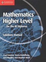 Mathematics for the IB Diploma Higher Level Solutions Manual