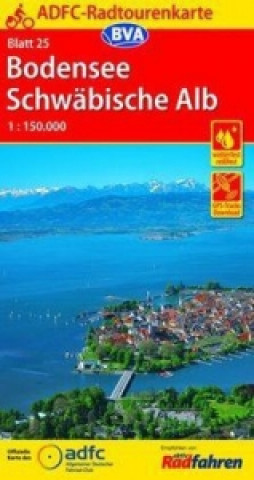 ADFC-Radtourenkarte 25 Bodensee Schwäbische Alb 1:150.000
