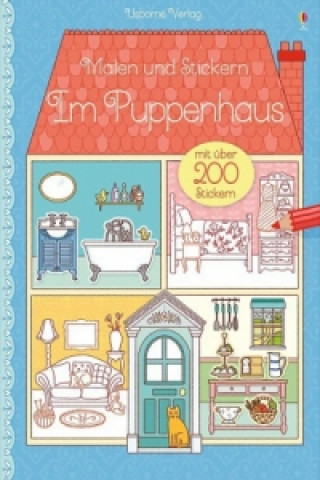 Malen und Stickern: Im Puppenhaus