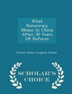 What Democracy Means in China After 30 Years of Reform - Scholar's Choice Edition