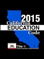 California Education Code 2015 Book 1 of 3