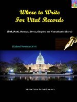 Where to Write for Vital Records: Birth, Death, Marriage, Divorce, Adoption, and Naturalization Records (Updated November 2014)