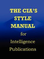 CIA Style Manual for Intelligence Publications