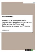 Bundesverfassungsgesetz uber Nachhaltigkeit, Tierschutz, Umweltschutz, Sicherstellung der Wasser- und Lebensmittelversorgung und Forschung