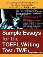 Sample Essays for the TOEFL Writing Test (TWE)