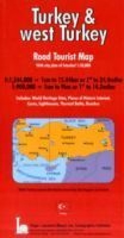 Turkey and West Turkey Road Tourist Map Including Town Plan of Istanbul