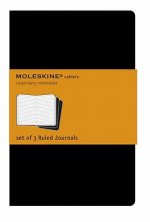 Moleskine Ruled Cahier L - Black Cover (3 Set)