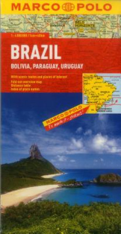 Brazil, Bolivia, Paraguay, Uruguay Marco Polo Map