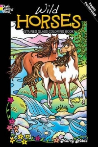 Wild Horses Stained Glass Coloring Book