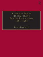 Katherine Philips (1631/2-1664): Printed Publications 1651-1664