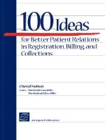 100 Ideas For Better Patient Relations In Registration, Billings, And Collection