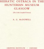 Hieratic Ostraca in the Hunterian Museum, Glasgow