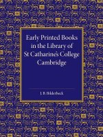 Early Printed Books in the Library of St Catharine's College Cambridge
