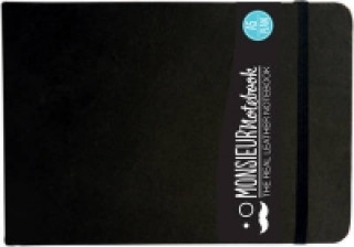 Monsieur Notebook - Real Leather Landscape A5 Black Plain