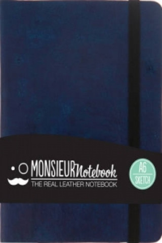 Monsieur Notebook - Real Leather Navy Sketch