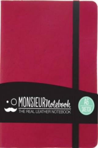 Monsieur Notebook - Real Leather A6 Pink Sketch