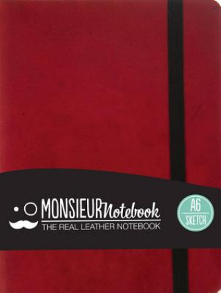 Monsieur Notebook- Real Leather A6 Red Sketch