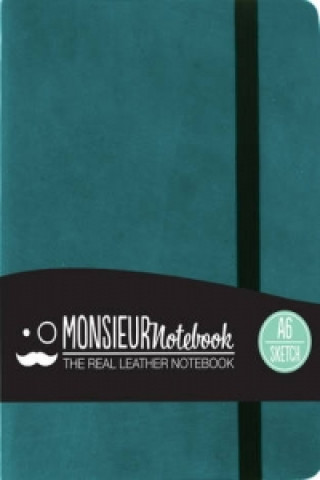 Monsieur Notebook Real Leather A6 Turquoise Sketch