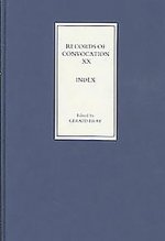 Records of Convocation XX: Index