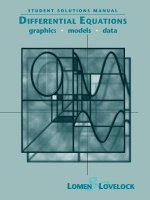 Differential Equations - Graphics, Models, Data  Equations: Graphics, Models, Data 1st Edition