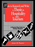 How to Research and Write a Thesis in Hospitality Tourism - A Step-By-Step Guide for College Students