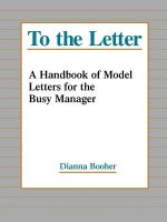 To the Letter - A Handbook of Model letters for the Busy Executive (Paper)