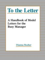 To the Letter - A Handbook of Model letters for the Busy Executive (Paper)