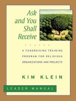 Ask & You Shall Receive - A Fundraising Training Program for Religious Organizations & Projects, Leader Manual