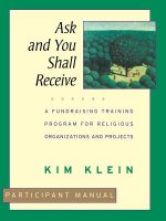 Ask & You Shall Receive - A Fundraising Training Program for Religious Organizations & Projects, Participant Manual