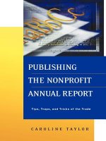 Publishing the Nonprofit Annual Report: Traps & Tricks of the Trade