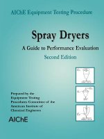 AIChE Equipment Testing Procedure - Spray Dryers, A Guide to Performance Evaluation 2e
