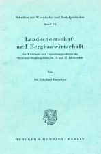Landesherrschaft und Bergbauwirtschaft.
