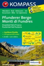 KOMPASS Wanderkarte Pfunderer Berge / Monti di Fundres, Eisacktal / Val d'Isarco, Pustertal / Val Pusteria
